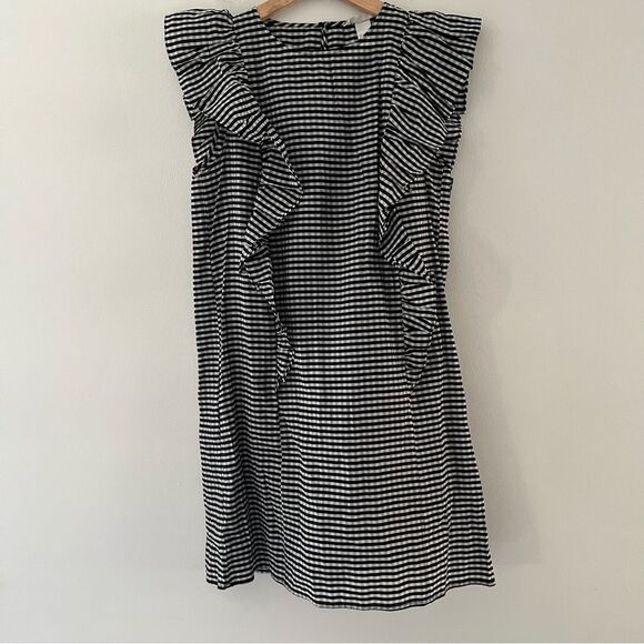 H&M Gingham Dress Ruffles Size 4 Lightweight Sleeveless - Picture 1 of 8